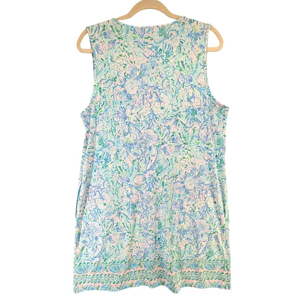 Lilly Pulitzer Johana Cover Up Swim Dress Womens L Surf Blue Sea Life Beachcore - Image 5
