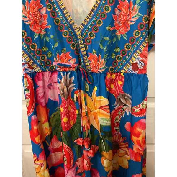 NWOT SHEIN Curve V-Neck Tropical Floral Maxi Dress, 1XL - Image 5