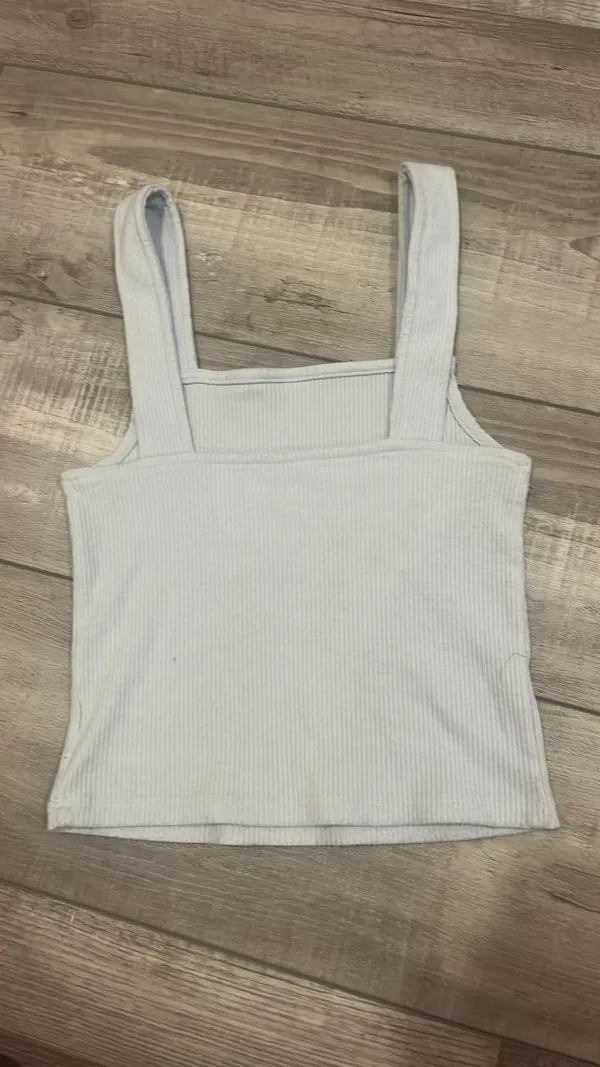 Square neck baby blue American Eagle crop tank - Image 2