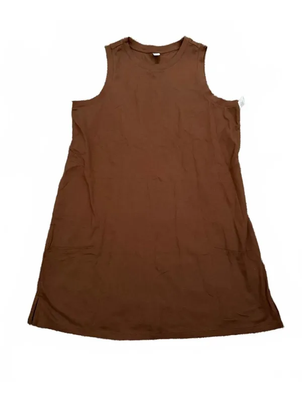 Old Navy Women's Shift Dress Size XL Extra Large Brown Sleeveless Minimalist - Image 3