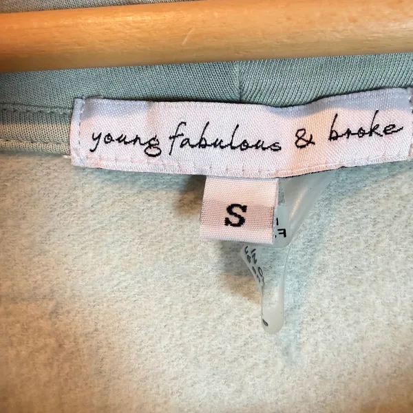 Young‎ Fabulous & Broke Cowl Neck Sweatshirt Pullover Light Green Size S - Image 4