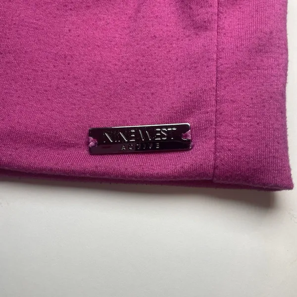 Nine West 2X Active Women's Pink Pullover Hoodie Short Sleeve Relaxed Fit Logo - Image 4