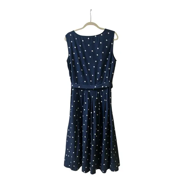 Seasalt Cornwall Belle dress navy with white dot Sz 12 Tall - Image 2