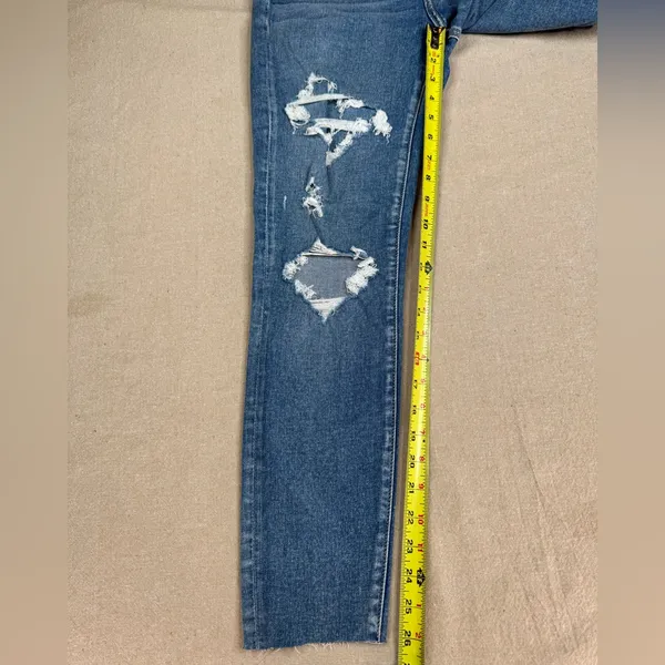 American Eagle Curvy Hi-Rise Jegging Jeans Womens Size 4 Medium Wash Distressed - Image 12