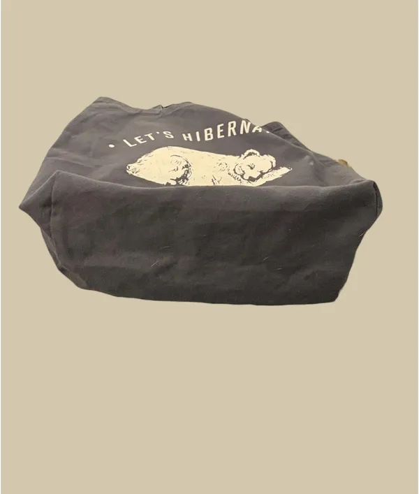 Grey Graphic Tote with Bear “LETS HIBERNATE” Gray - Image 6