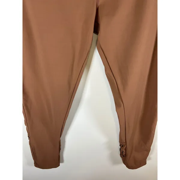 Free People FP Movement Brown High Waisted Lattice Cutout Leggings Large Yoga‎ - Image 4