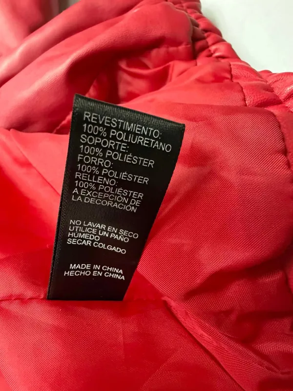 Ambiance Outerwear Women's Red Faux Leather Cropped Puffer Jacket - Image 12