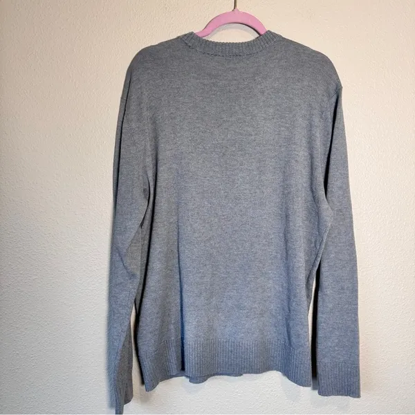 Smartwool Grey Merino Wool Blend V Neck Sweater Womens L Pullover Fall Casual - Image 4