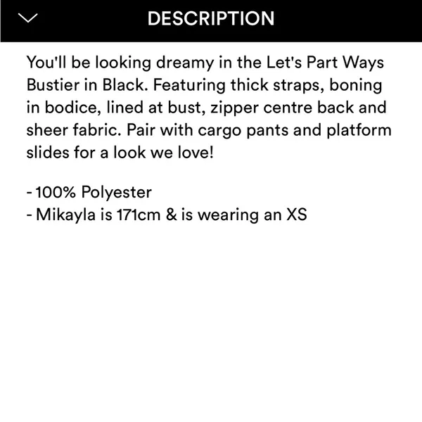 White Fox Let’s Part Ways Bustier Black - Image 7