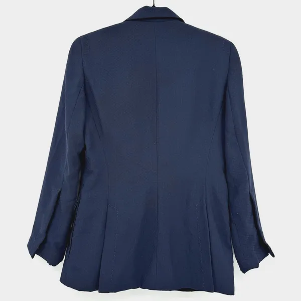 Allen ABS Womens Blazer 4 Blue Business Professional Office Artsy Lined Jacket - Image 2