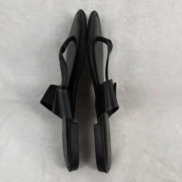 Korks Khell Black‎ Thong Slide Sandals Women Size 7M KR0001209 Flat Minimalist - Image 9