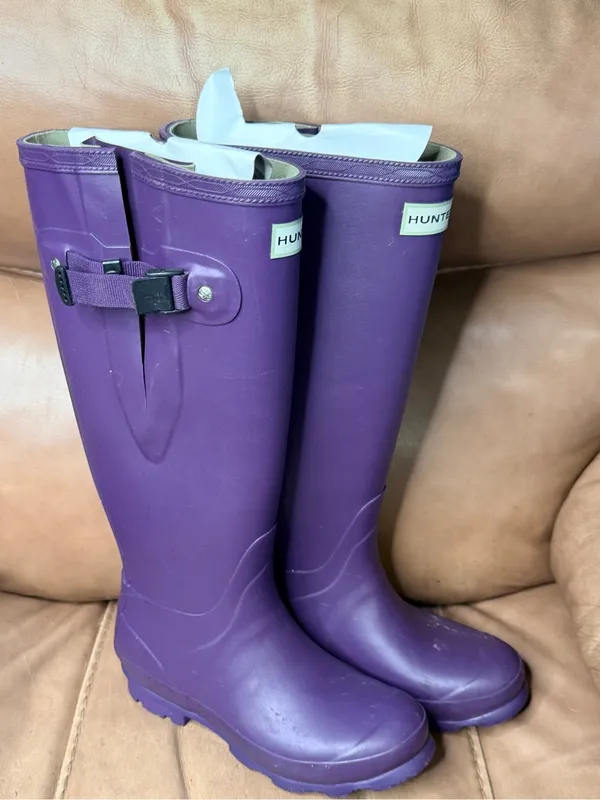Hunter Norris Field Side Adjustable Purple Boots - Image 4