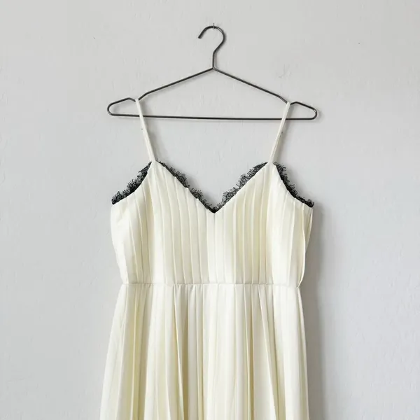ASOS Cami Pleated Maxi Dress with Lace Trim Size 4 - Image 6