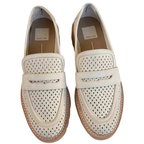 Like New Dolce Vita Leather Malila Loafers Ivory Size 7.5 - Image 3