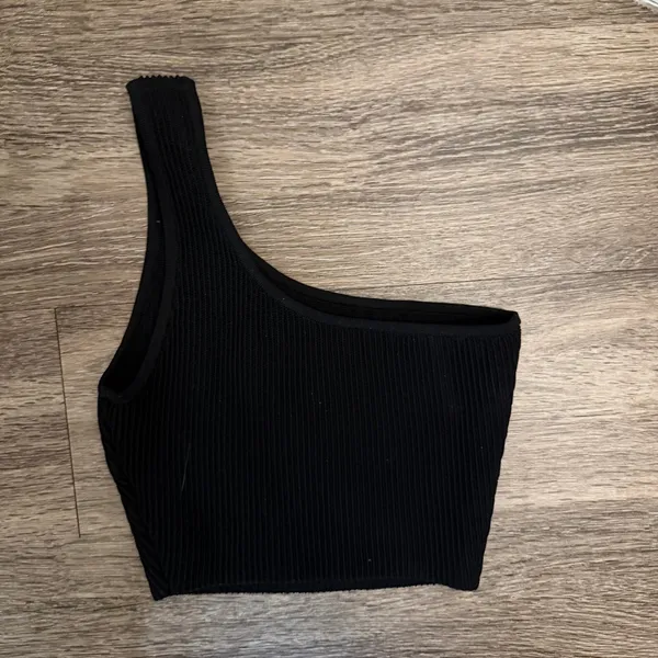 Babaton‎ Sculpt Knit tank Black 2XS One Shoulder Minimalist Night - Image 2