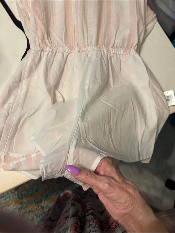 Tavik Pink and White Striped Romper Jumpsuit - Image 11