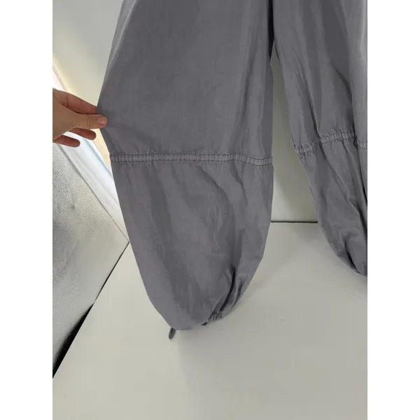 Free People Anthropologie Gray Utility Jumpsuit Sz S Ruched Bust Parachute Pants - Image 5