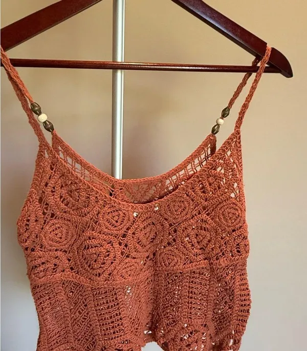 Miss Me Orange Cropped Embellished Camisole - Image 2