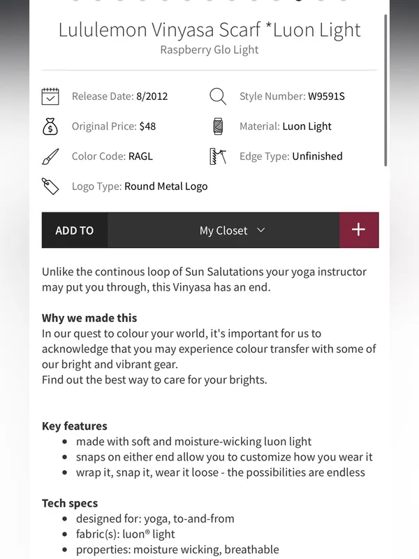 Lululemon Vinyassa Scarf in Raspberry Glo Light - Image 8