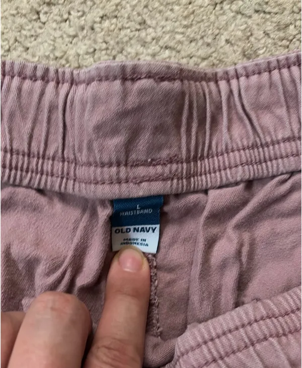 Old Navy Blush Pink, Elastic Waist, Utility Pants - Image 8