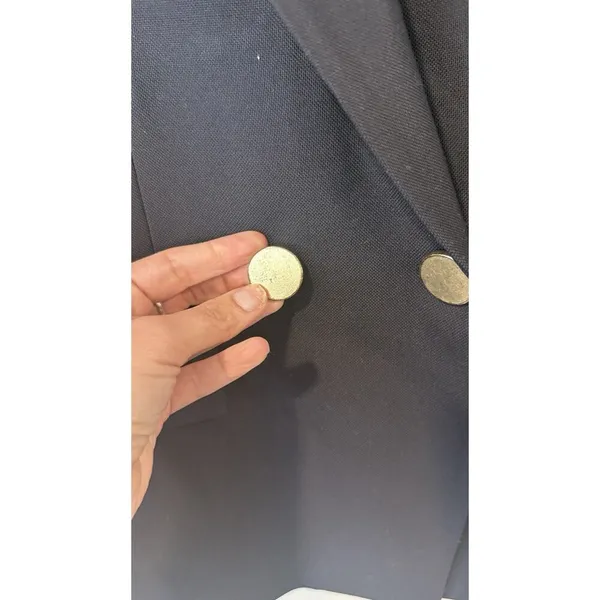 J.Crew Dover Double-Breasted 100% Wool Blazer Navy Blue Size 6 Petite 2824 - Image 3