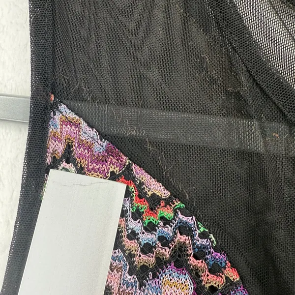 For Love & Lemons Dress M‎ Multi Color Knit Fit Flare Mesh Panel Sleeveless READ - Image 5