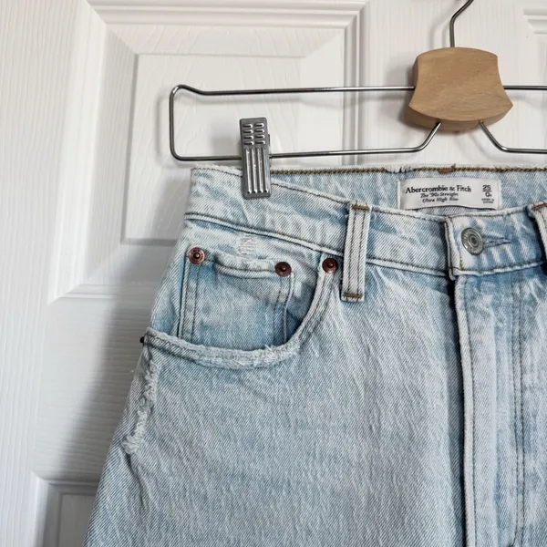Abercrombie & Fitch Curve Love The 90’s Straight Ultra High Rise Size 25/0 R - Image 10