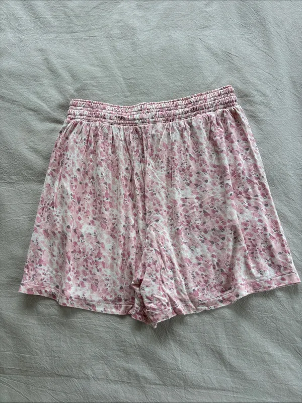 Pink Floral Women’s Pajama Shorts - Image 2