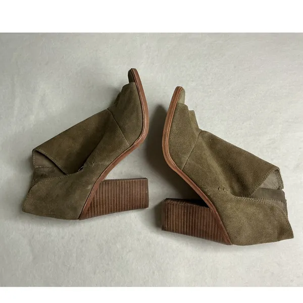 Vince Camuto Kathleen Open Toe Suede Bootie Block Heel Peep Toe‎ 9M - Image 6
