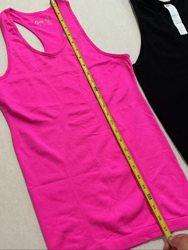 ZYIA and Fabletics Racerback Tank Duo in Hot Pink and Black - Image 4