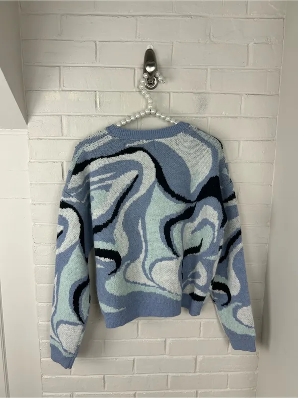 NWT Princess Polly Kailey Knit Jumper Blue Swirl Size XS/S - Image 9