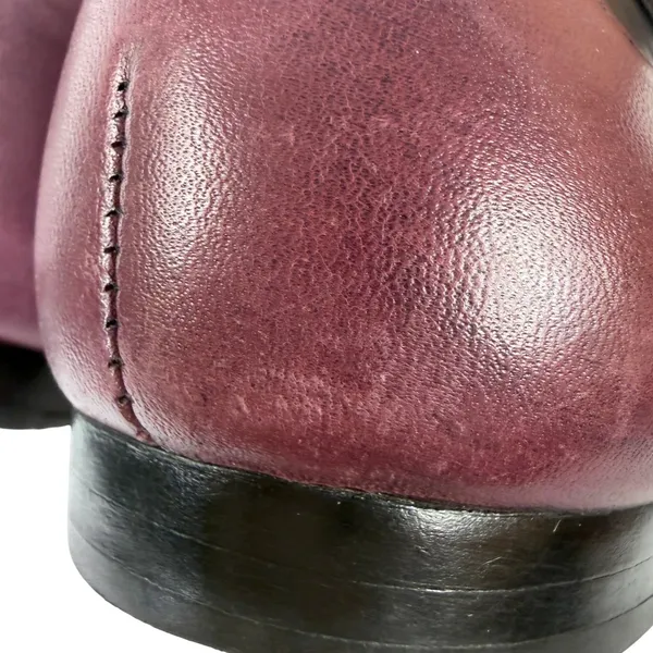 Enzo Angiolini Leather Loafers Flats Colorblock Square Toe Navy Burgundy‎ 5.5 - Image 11