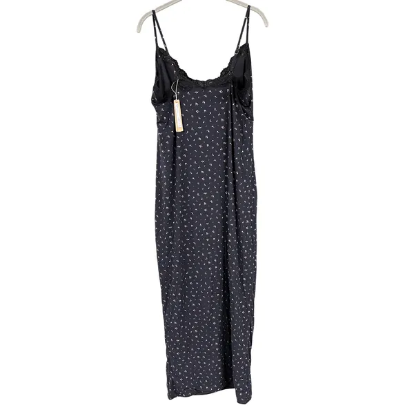 NWT SKIMS Onyx Rosebud Print Fits Everybody Lace Long Dress 4X - Image 7
