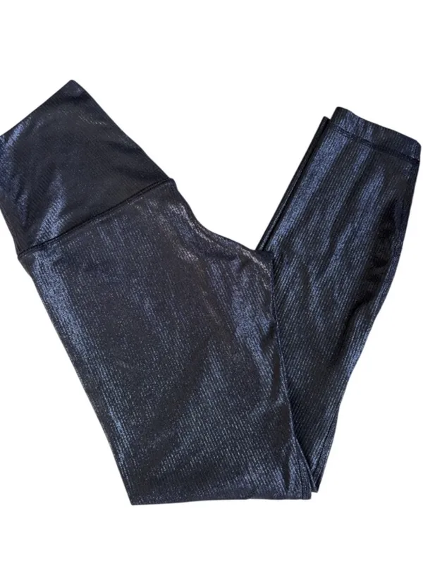 EUC Lululemon Align High-Rise Shimmer Leggings Luxe Shine Foil Navy Silver Sz. 4 - Image 5