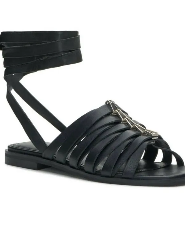 Vince Camuto Leather Sandals‎ Square Toe Lavelinn Wrap Around Flats black size 7 - Image 2