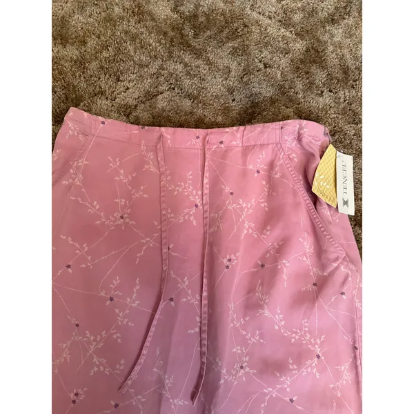 NWT Linden Hill Tencel Lyocell Midi Skirt Soft Flowy Drawstring Pink Floral - Image 2