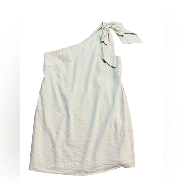 Antonio Melani Charlie One-shoulder Linen Blend Cream Shift Cocktail Dress sz 14 - Image 6