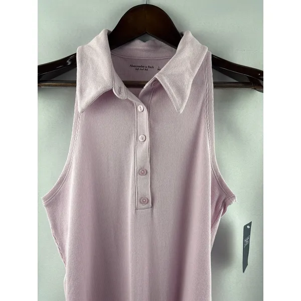 Women’s Abercrombie & Fitch Large Cool Pink Sleeveless Bodysuit - Image 2