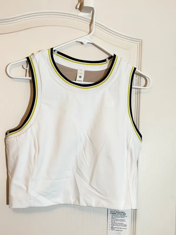 Lululemon Varsity Scoop-Neck Cropped Tennis Tank Top *Medium Support Sz 12 - Image 2