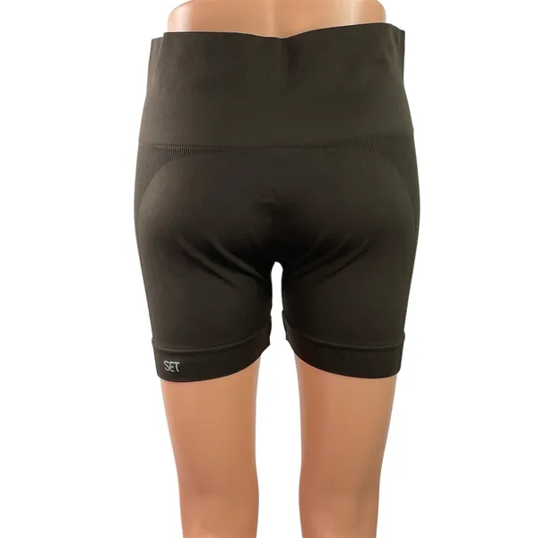 Set Active Women's Brown Mid Rise Athletic Activewear Biker Running Shorts Sz XL - Image 3