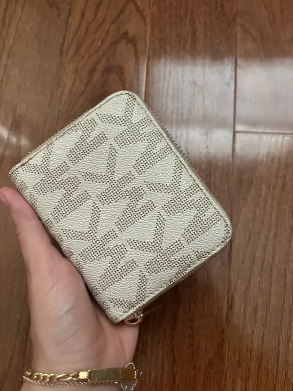 Michael Kors leather monogrammed mini zip around wallet - Image 3