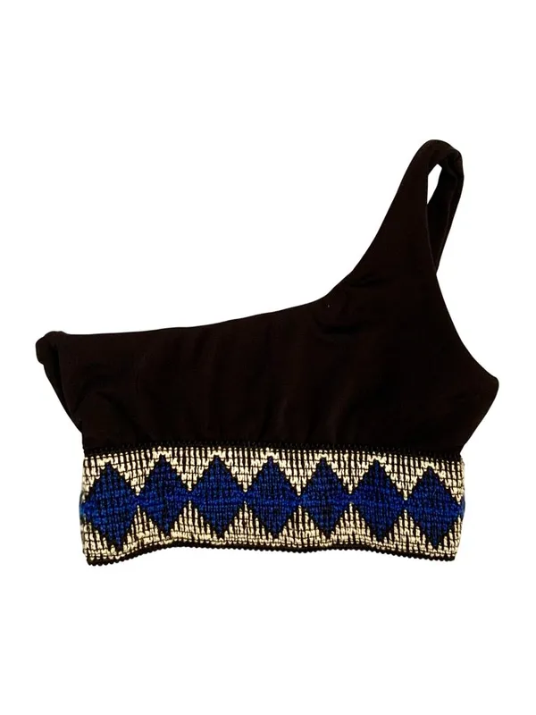 Elysiian One-Shoulder Milos Bikini Black Geometric S/XS Resort Beach Cruise - Image 7