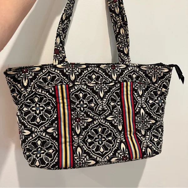 Vera Bradley Barcelona Shoulder Tote Bag Zip Top Retired - Image 4