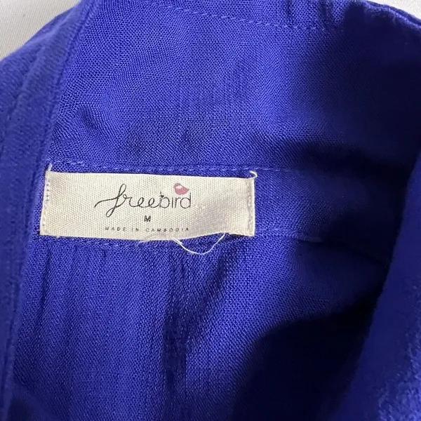 Freebird Shirt Dress Women Medium Royal Blue Sleeveless Utility Drawstring Waist - Image 4