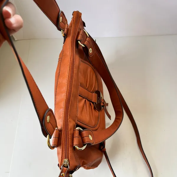 Relic Y2K Cognac Crossbody Satchel Bag Boho Indie Sleaze 70 Inspire Faux Leather - Image 4