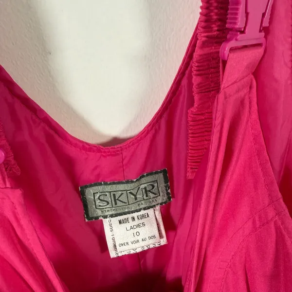 Skyr Vintage Pink Snow Bib Overalls Ski Outdoor Retro Winter NEW Womens Size 10 - Image 6