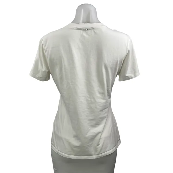 Sportmax Women's White Crew Neck Short Sleeve Basic T Shirt Tee Top Size M - Image 3