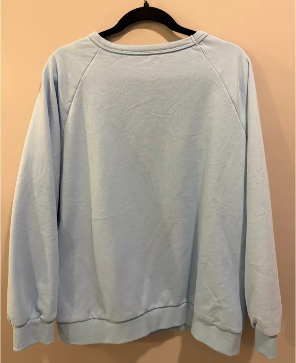 Unbranded Color Contrast Long Sleeve Sweatshirt Blue - Image 3