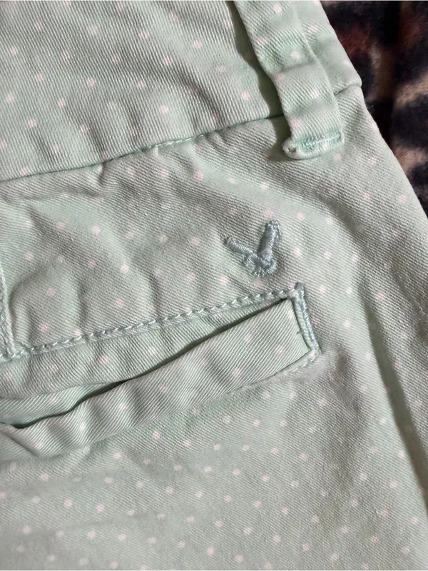 2000s vintage style American Eagle whimsical green polka dot low rise shorts - Image 5