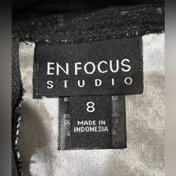 Enfocus Studio Womens Peplum Dress Size 8 Black Lace Sleeveless - Image 5